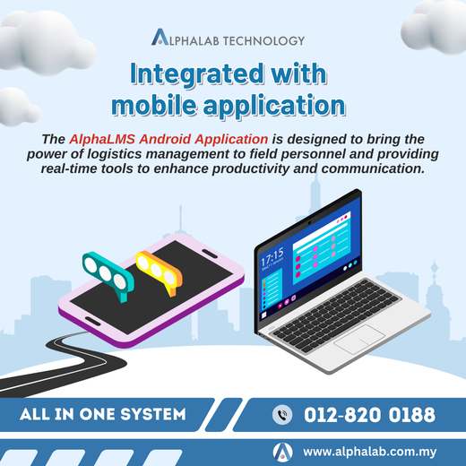 AlphaLMS Poster, Alpha Logistic Management System, Workshop, Transport, Fuel, Office, Inventory, Warehousing, All in one system, Intelligent Solutions for you business, future-ready technology, alphalab